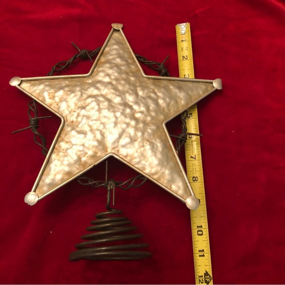Christmas Silver Metal Star Tree Topper - Picture 2 of 5